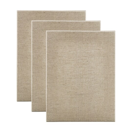 Jerry's Artarama Senso Clear Primed Linen Stretched Canvas 1-1/2", 3 Packs - Durable Canvas for Painting with Medium Tooth Linen Weave Surface, Ideal for Oil, Acrylic and Alkyd Colors